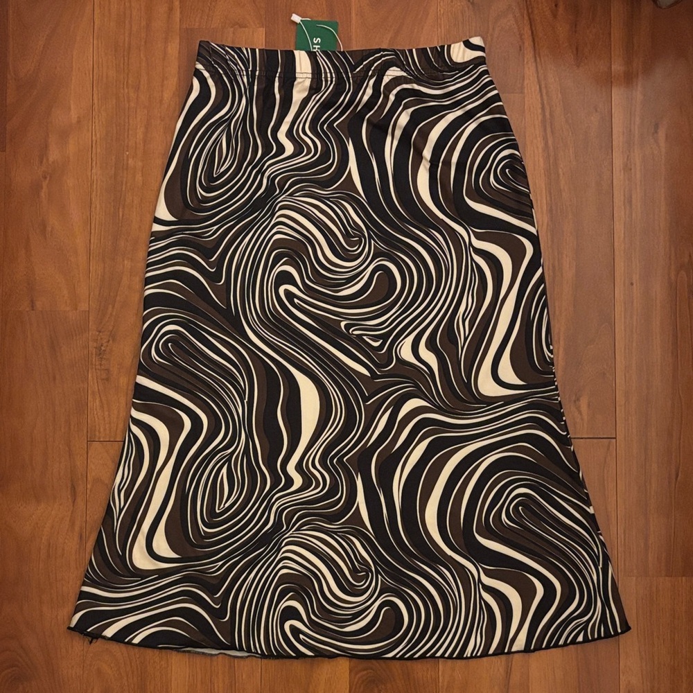 SHEIN Marble Print Midi Skirt